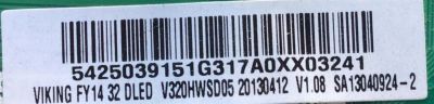 MAIN PARA TV INSIGNIA / NUMERO DE PARTE 542503915G / T.MS3393.71 / V320HWSD05 / A13040902-2A00137 / DISPLAY PT320AT03-3 / MODELO NS-32D200NA14 - Imagen 4